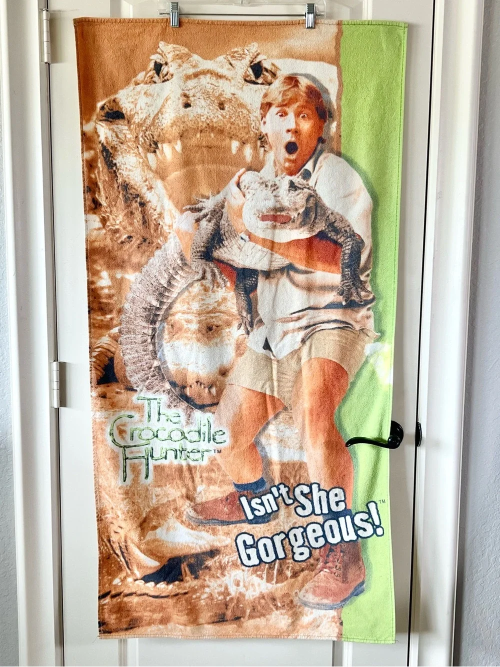 Vintage Steve Irwin The Crocodile Hunter Beach Towel - 